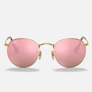 Pink RayBan Round flat lenses